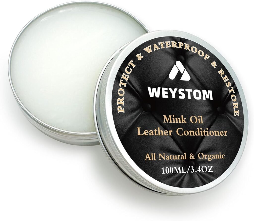 Mink Oil for Leather Products, Leather Conditioner and Cleaner 3.4OZ/100ML, Waterproof Soften and Care for Leather, Leather Boots, Wallets, Jackets, Saddles and Vinyl