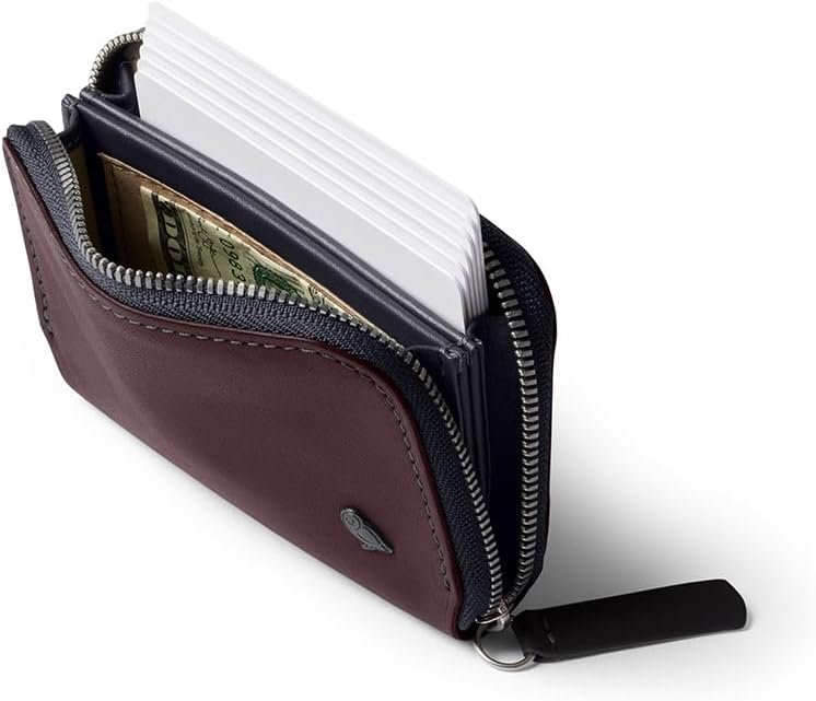 Bellroy Unisex-Adult Folio Mini –Leather (Wallet, Coin Pouch) -Compact|RFID-Blocking, CharcoalCobalt