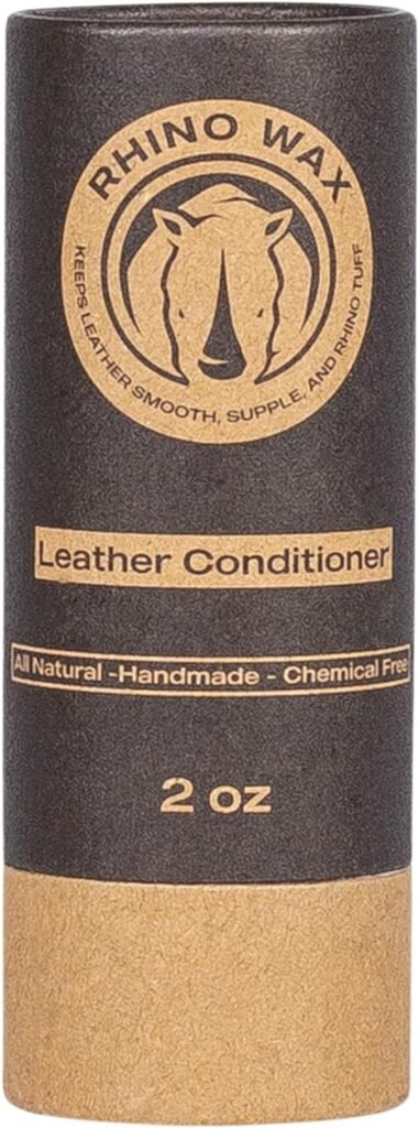 Rhino Wax - Leather Conditioner (2 oz) - Trusted Leather Conditioner for Furniture, Shoes, Purses, Car Seats, and Leather Boot Care - Rejuvenate and Protect - All Natural and Made in The USA