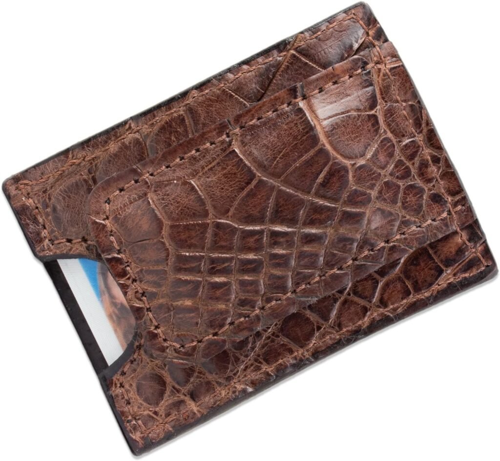 Genuine Alligator Leather Magnetic Money Clip Wallet