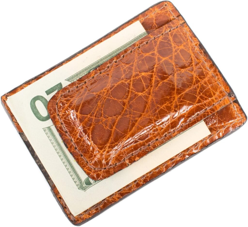 Genuine Alligator Leather Magnetic Money Clip Wallet