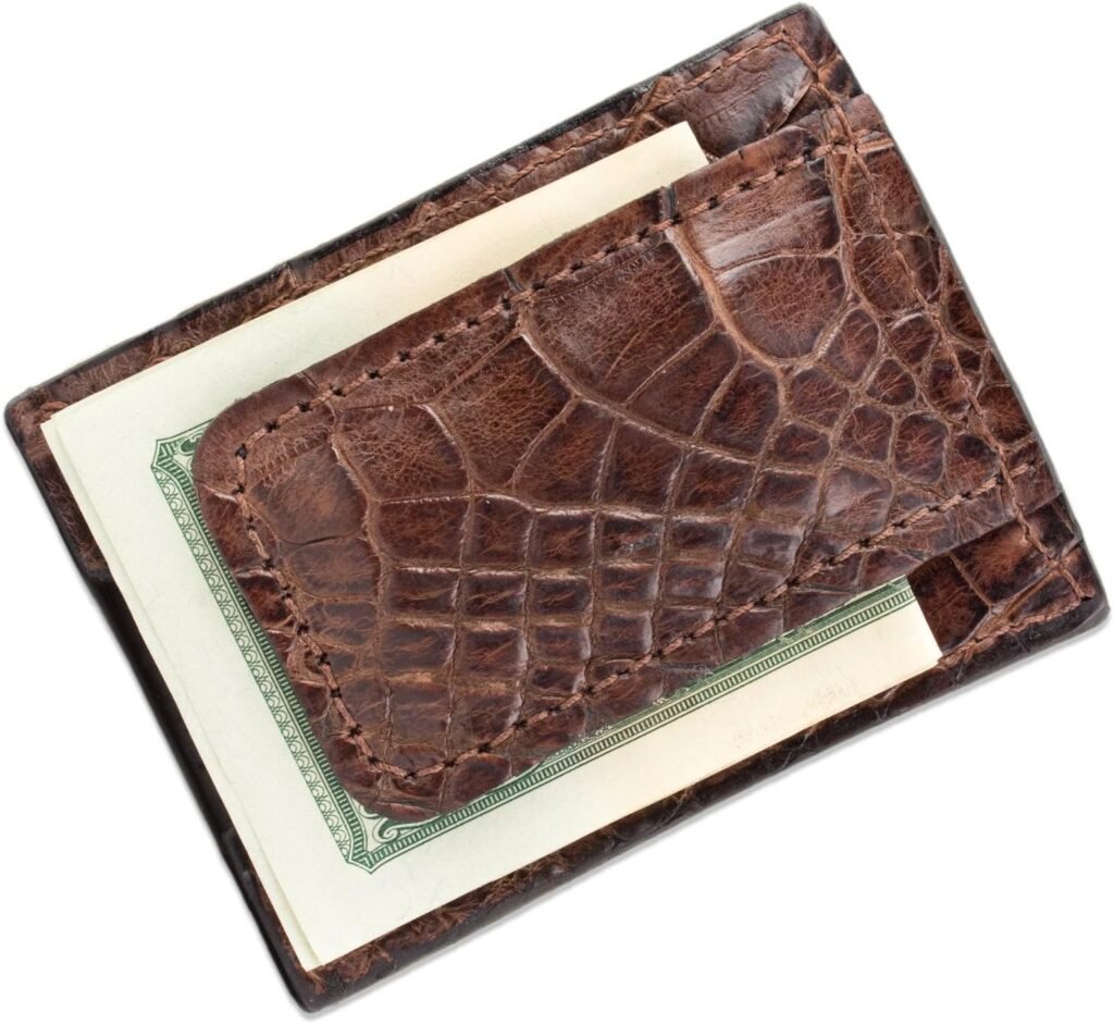 Genuine Alligator Leather Magnetic Money Clip Wallet