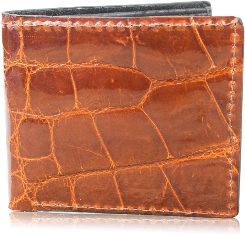 Genuine Alligator Skin Leather Bifold Wallet Handmade
