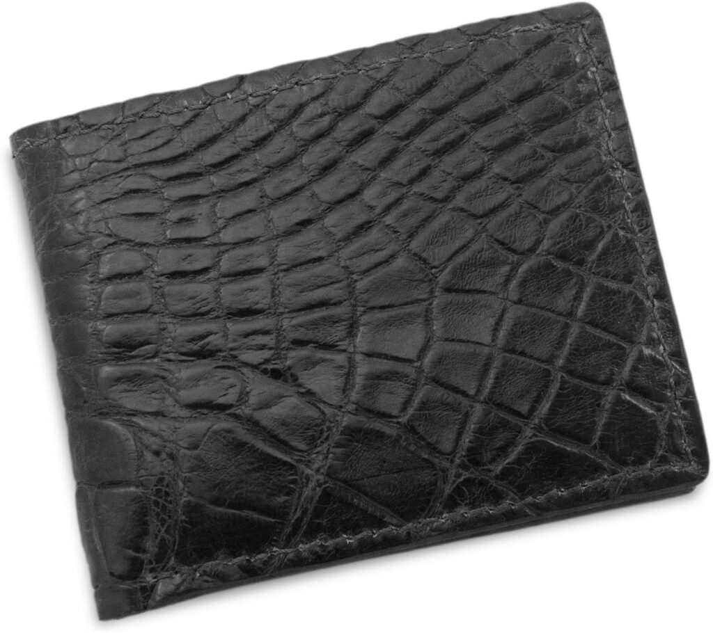 Genuine Alligator Skin Leather Bifold Wallet Handmade
