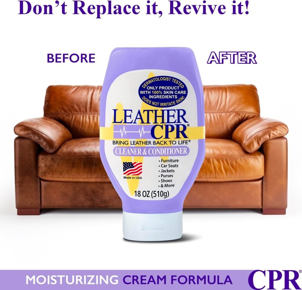 Leather CPR | 2-in-1 Leather Cleaner  Leather Conditioner (18oz) | Cleans, Restores, Conditions,  Protects Furniture, Car Seats, Purses, Shoes, Boots, Saddles/Tack, Jackets,  Auto