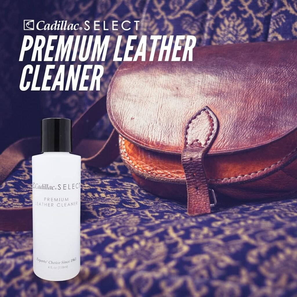 Cadillac Select Premium Leather Cleaner 4 oz - Great for Shoes, Handbags, Jackets, Gloves, Furniture  More