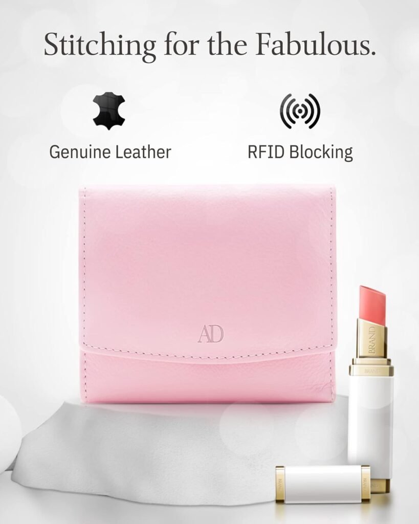 Access Denied REAL LEATHER Small Wallets For Women - Compact Ladies Credit Card Holder With Coin Purse RFID Holiday Gifts For Her