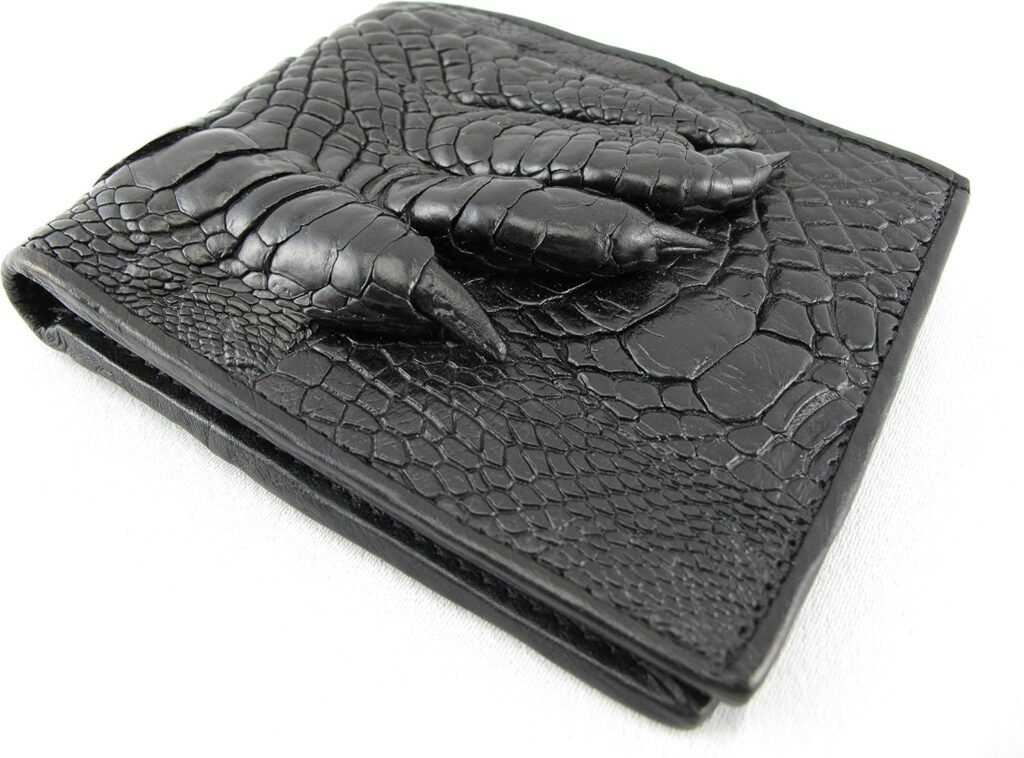 Genuine Crocodile Alligator Foot Claw Skin Leather Bifold Wallet