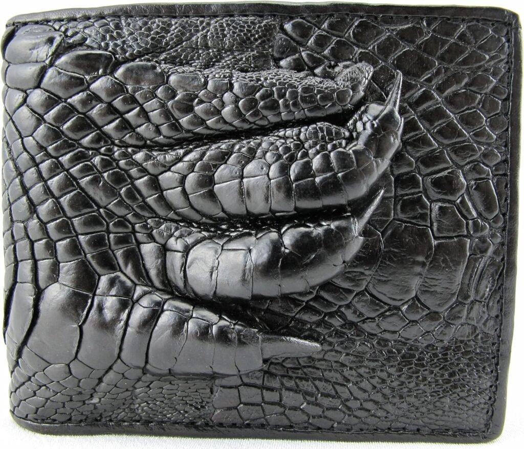 Genuine Crocodile Alligator Foot Claw Skin Leather Bifold Wallet